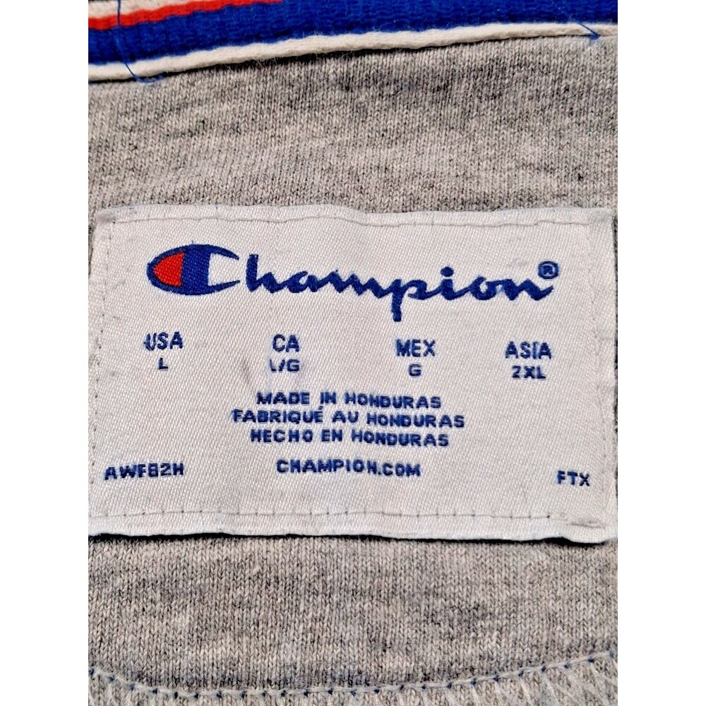 Champion Hoodie Blue Mens Large Full Zip Sweatshirt Logo Pocket - Picture 4 of 16